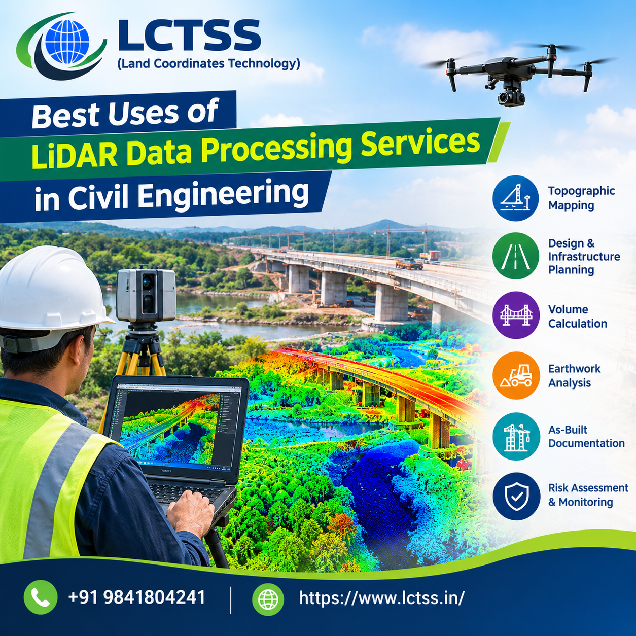 Best Uses of LiDAR Data Processing Services in Civil Engineering