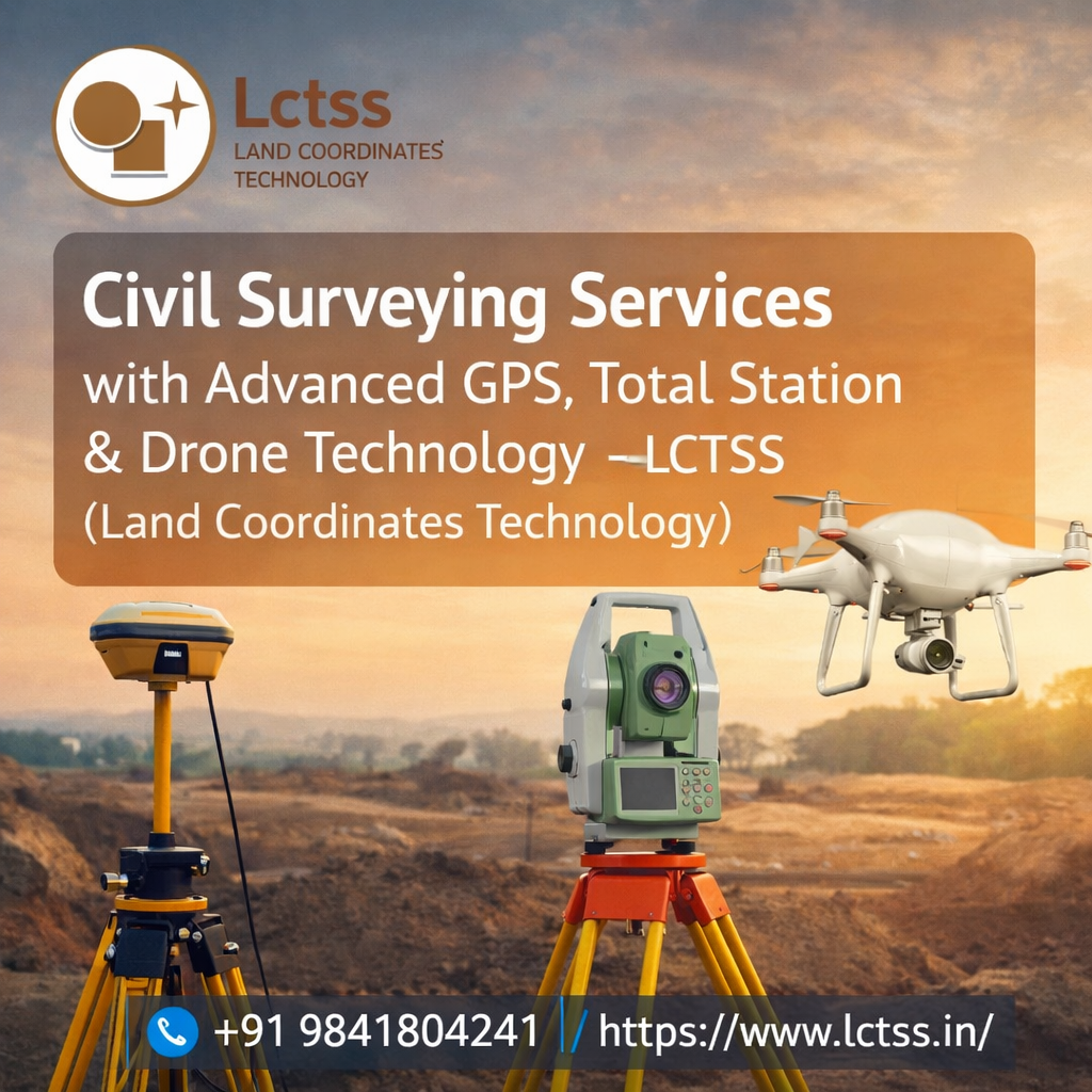 Civil Surveying Services with Advanced GPS, Total Station & Drone Technology