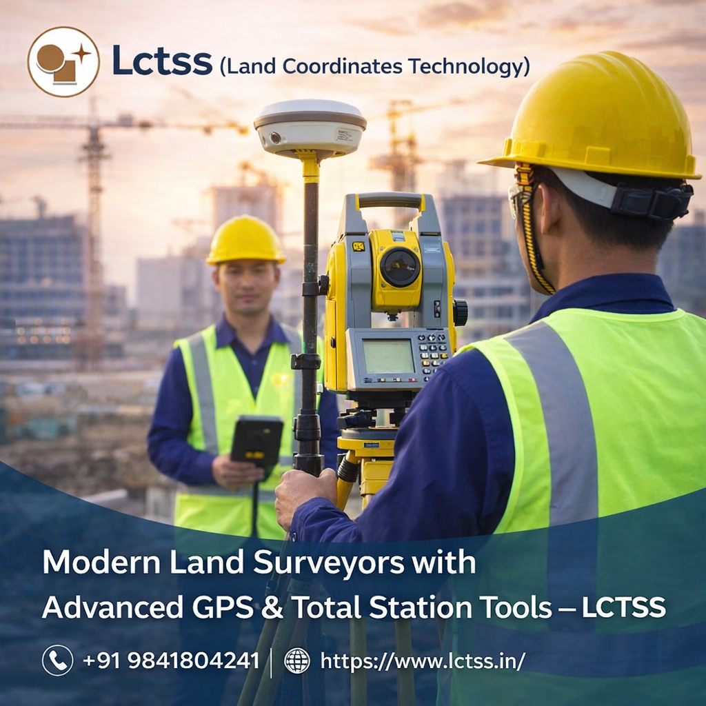 Modern Land Surveyors with Advanced GPS & Total Station Tools