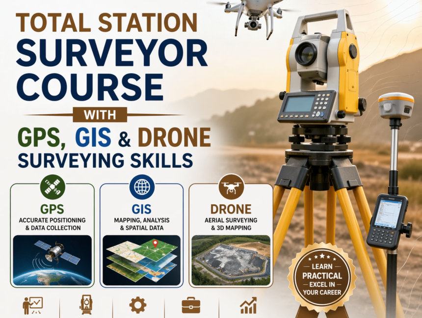 Total Station Surveyor Course with GPS, GIS & Drone Surveying Skills