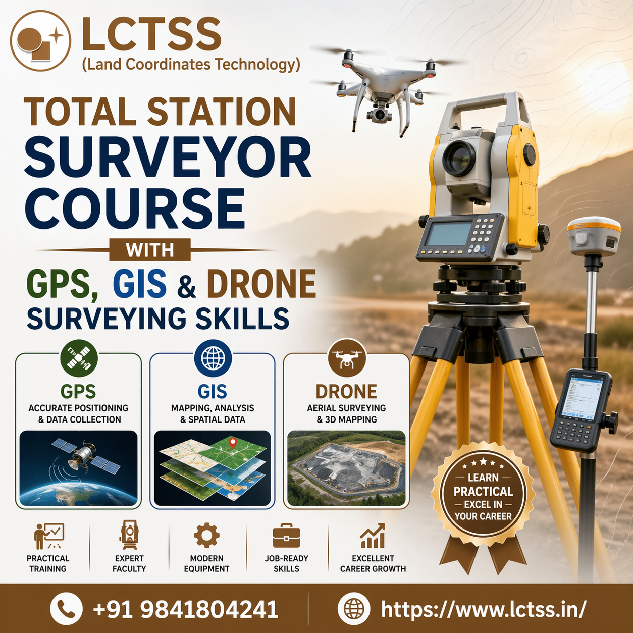 Total Station Surveyor Course with GPS, GIS & Drone Surveying Skills