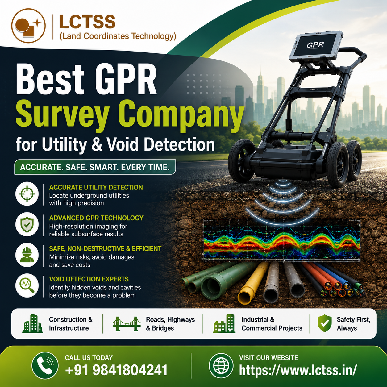 Best GPR Survey Company for Utility & Void Detection – LCTSS (Land Coordinates Technology)
